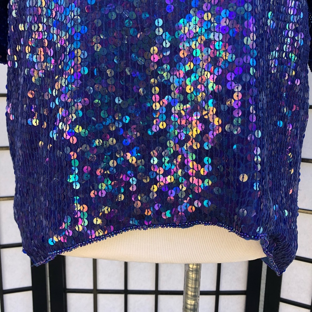Sequin Blue Blouse - image 5